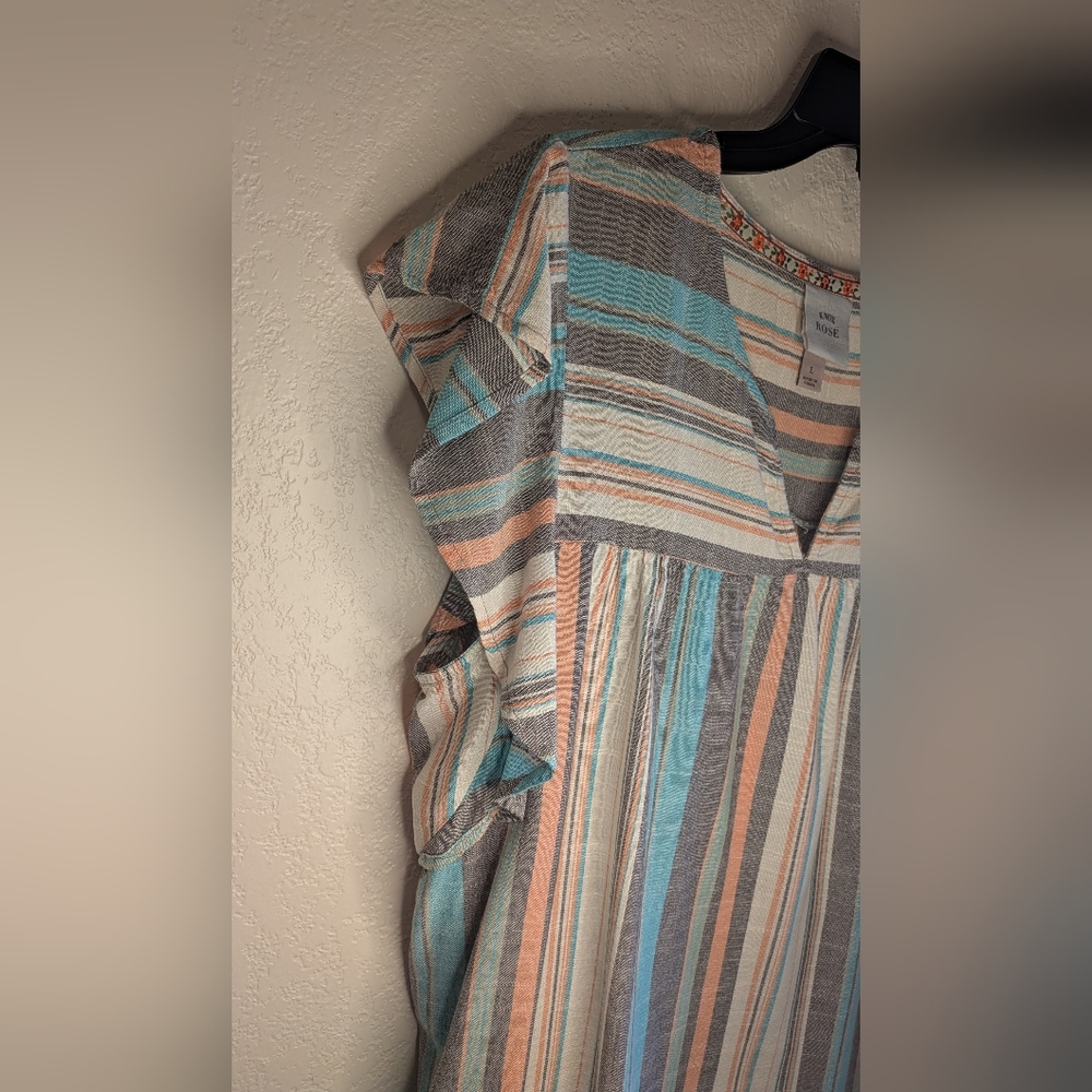 Knox Rose Sea Glass Flutter Sleeve Top - Picture 8 of 8